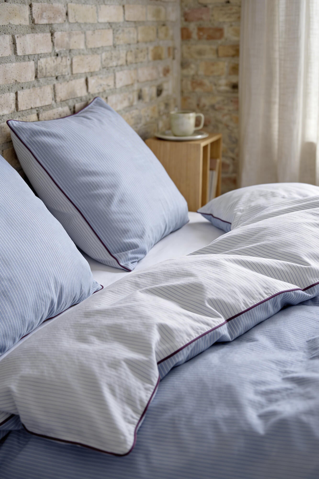 Sengetøj - Frame Linen blue